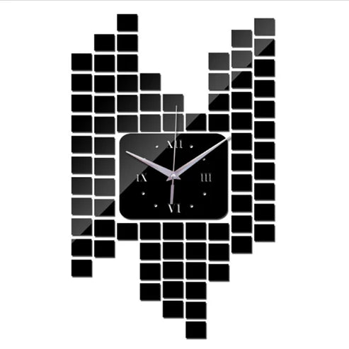 Mosaic Wall Sticker Clock Wall Decoration Digital Wall Clock