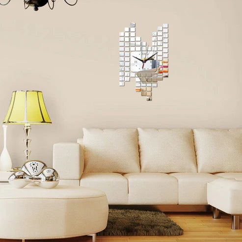 Mosaic Wall Sticker Clock Wall Decoration Digital Wall Clock
